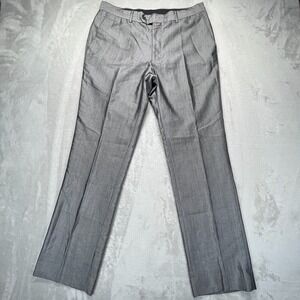 Gulliano Couture Dress Pants Mens 40R Gray Straight Leg Formal Business Office